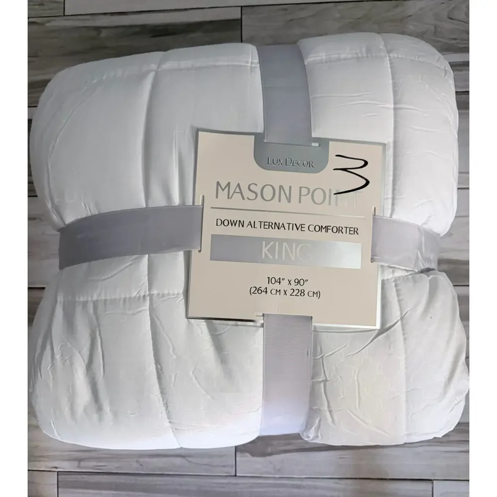 Mason Point Down, Alternative King-Size Comforter White NWT